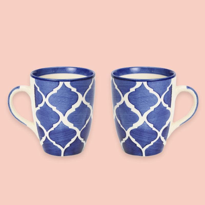 Mug - Blue Mughal Tiled Mug - Set Of Two
