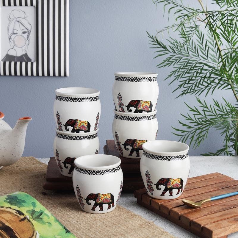 Buy Gajj Ceramic Kulhad - Set Of Six Mug from Vaaree