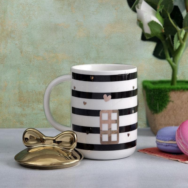 Buy Home Bow Mug (350 ML) - Black & White Mug from Vaaree