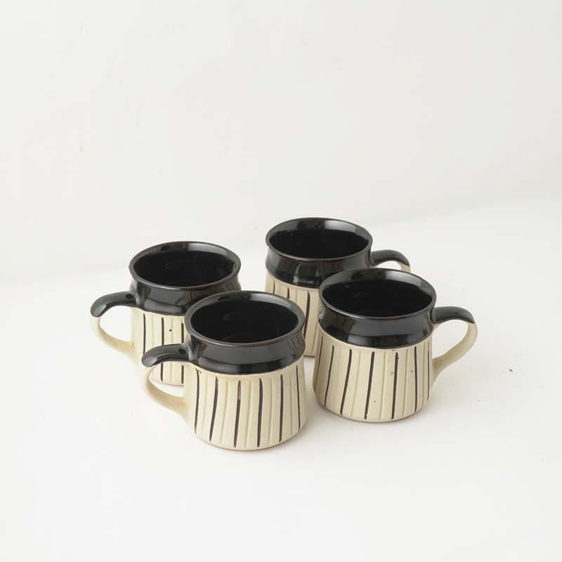 Buy Izzota Black Ceramic Cup (200 ML) - Set Of Four Mug from Vaaree