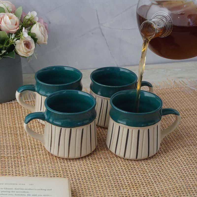 Buy Izzota Green Ceramic Mug (400 ML) - Set Of Four Mug from Vaaree