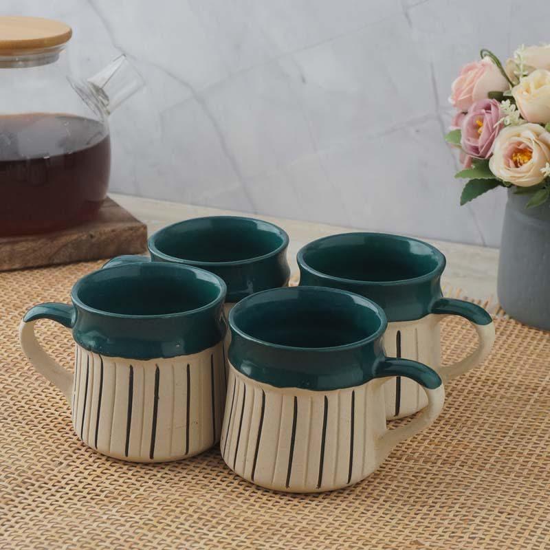 Buy Izzota Green Ceramic Mug (400 ML) - Set Of Four Mug from Vaaree