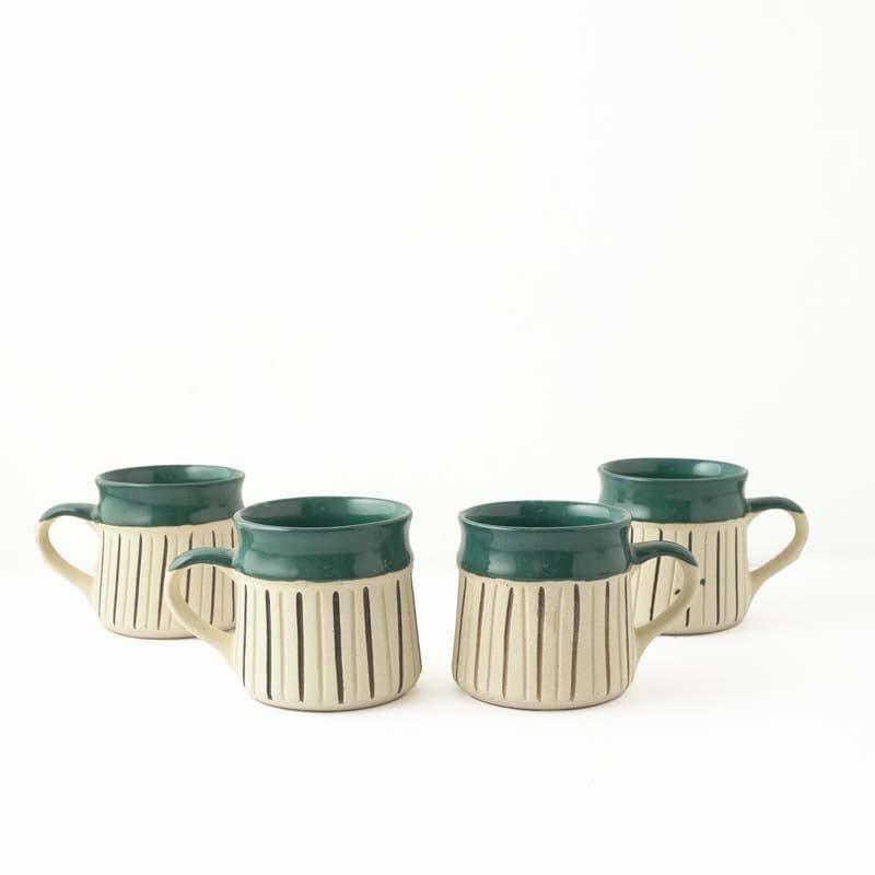 Buy Izzota Green Ceramic Mug (400 ML) - Set Of Four Mug from Vaaree