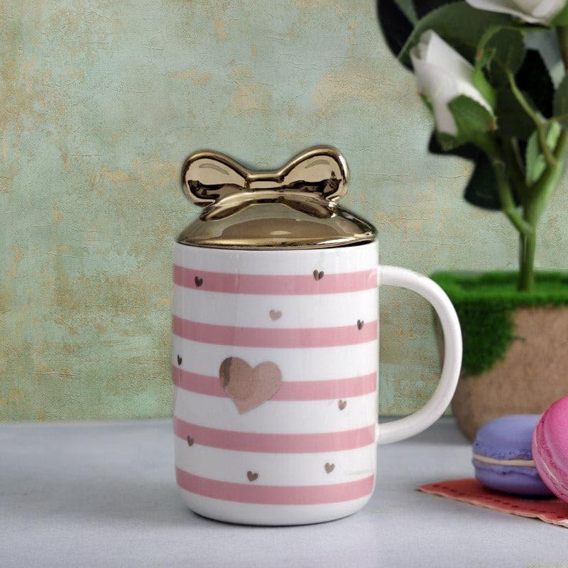 Buy Love Stripe Mug (350 ML) - Pink Mug from Vaaree