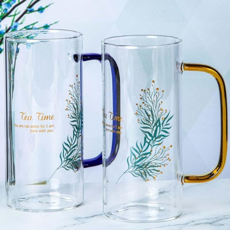 Buy Puritax Floral Glass Cup - Set Of Two Mug from Vaaree