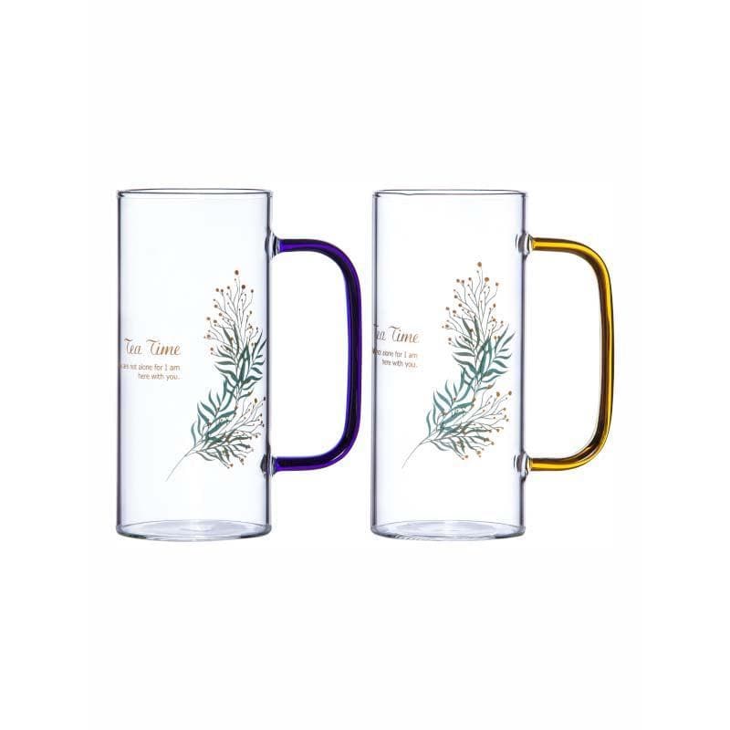 Buy Puritax Floral Glass Cup - Set Of Two Mug from Vaaree