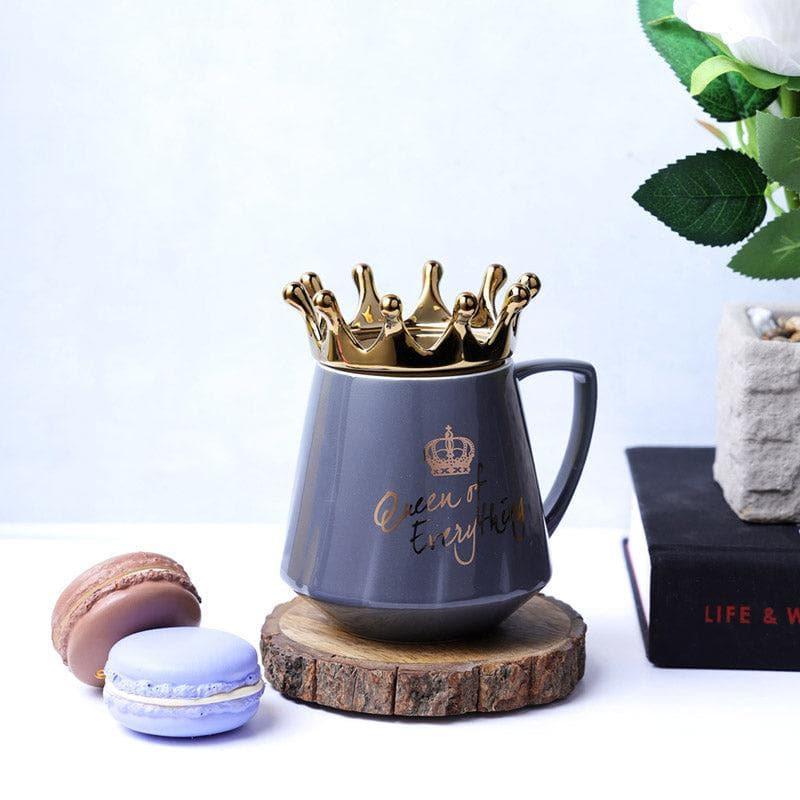 Buy Queen Of Everything Mug (400 ML) - Grey Mug from Vaaree