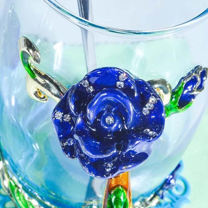 Buy Rose Fantasy Mug With Spoon - Blue Mug from Vaaree