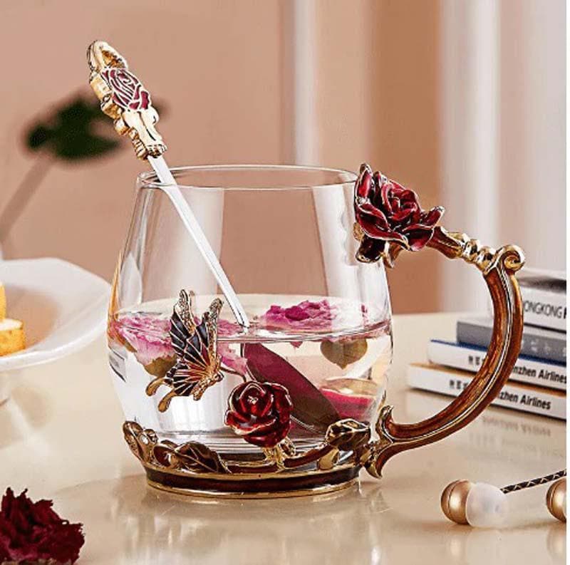 Buy Rose Fantasy Mug With Spoon - Red Mug from Vaaree