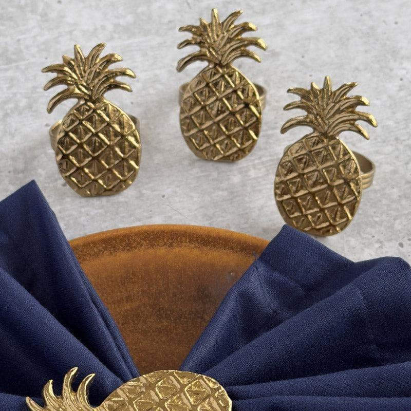 Buy Silver Pineapple Napkin Ring - Set Of Four Napkin Rings from Vaaree