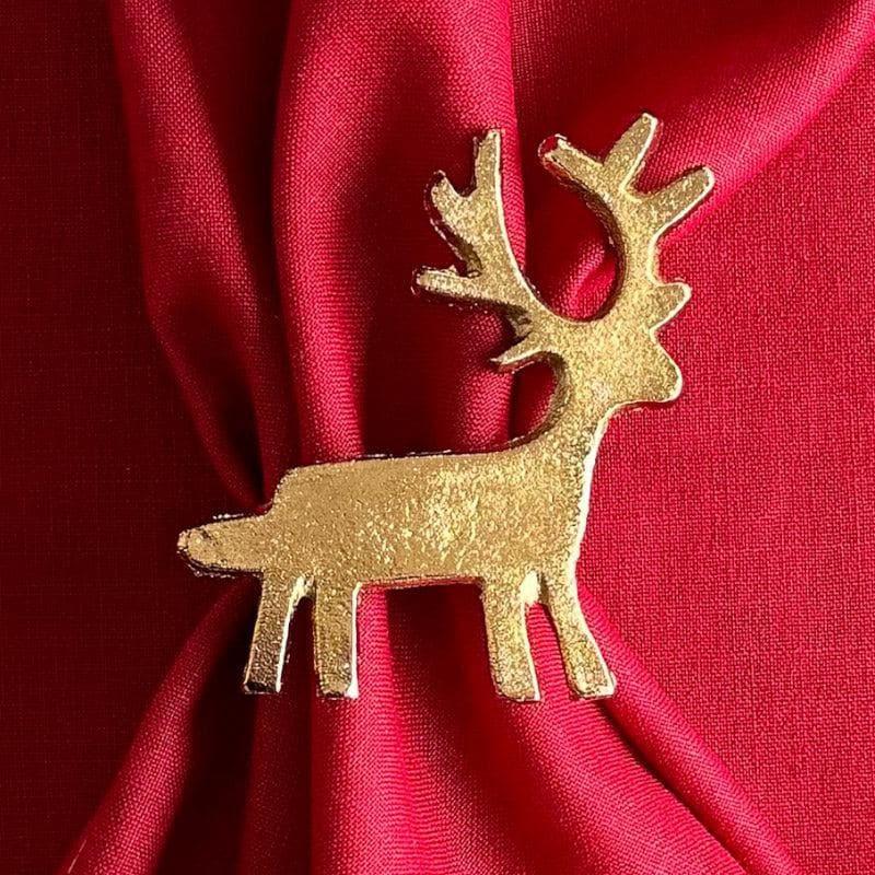 Buy Napkin Ring - Silver Reindeer Napkin Ring - Set Of Four at Vaaree online