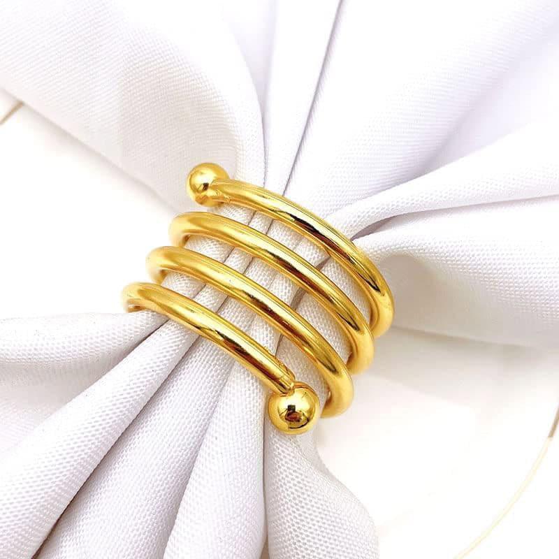 Napkin Ring - Spiral Swoop Napkin Ring - Set Of Four