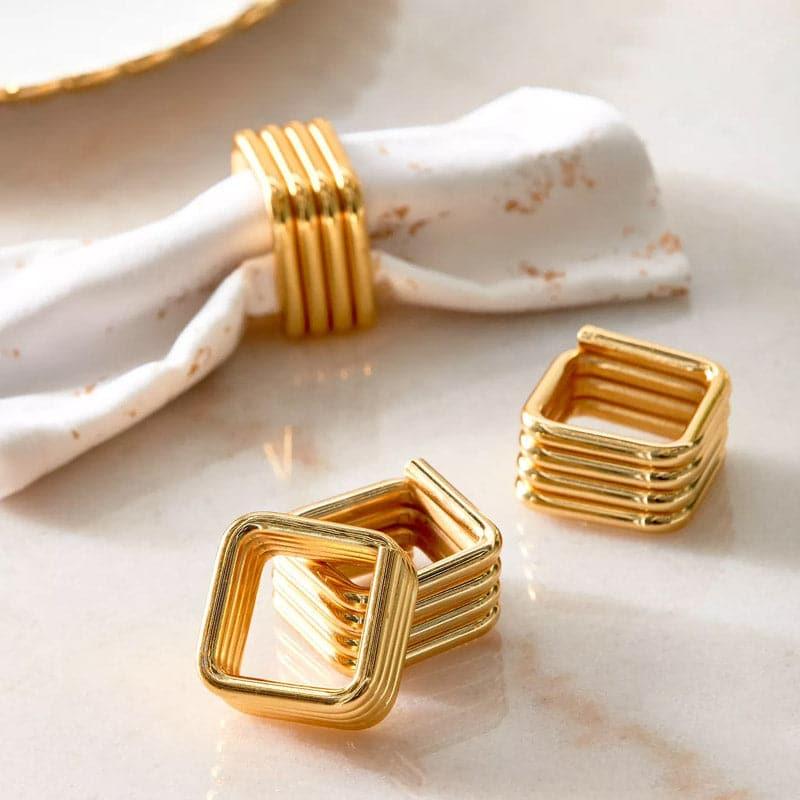 Napkin Ring - Square Hold Napkin Ring - Set Of Four