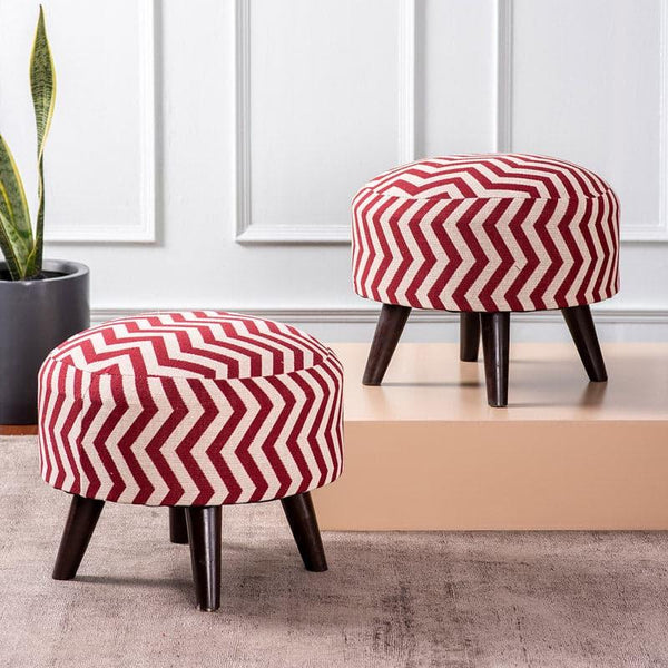 Buy Bevyn Cotton Ottoman - Set Of Two Ottomans & Pouffe from Vaaree