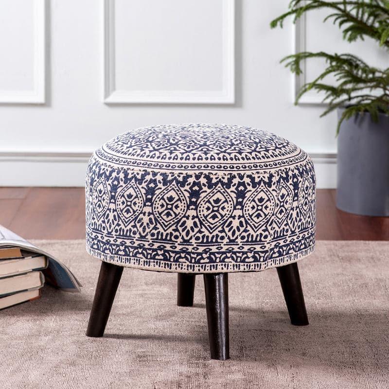 Buy Chenova Cotton Ottoman - Blue Ottomans & Pouffe from Vaaree