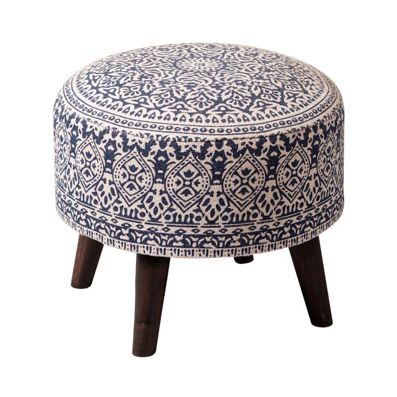 Buy Chenova Cotton Ottoman - Blue Ottomans & Pouffe from Vaaree