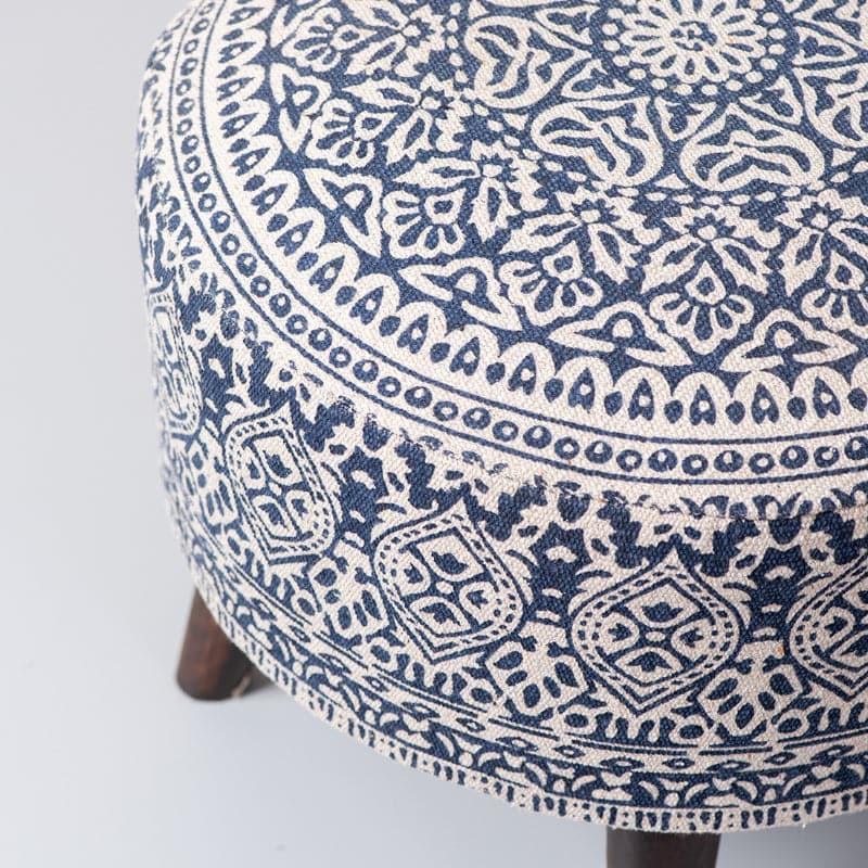 Buy Chenova Cotton Ottoman - Blue Ottomans & Pouffe from Vaaree