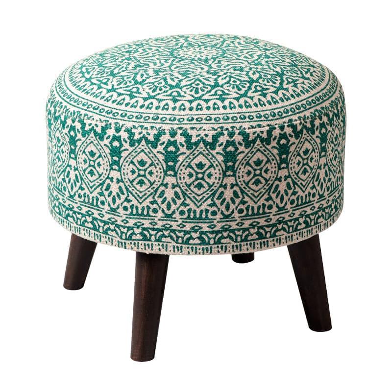 Buy Chenova Cotton Ottoman - Green Ottomans & Pouffe from Vaaree