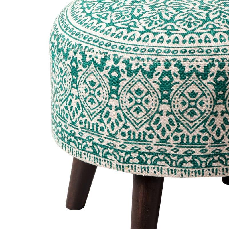 Buy Chenova Cotton Ottoman - Green Ottomans & Pouffe from Vaaree