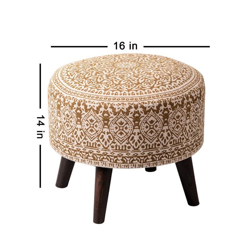 Buy Chenova Cotton Ottoman (Yellow) - Set Of Two Ottomans & Pouffe from Vaaree