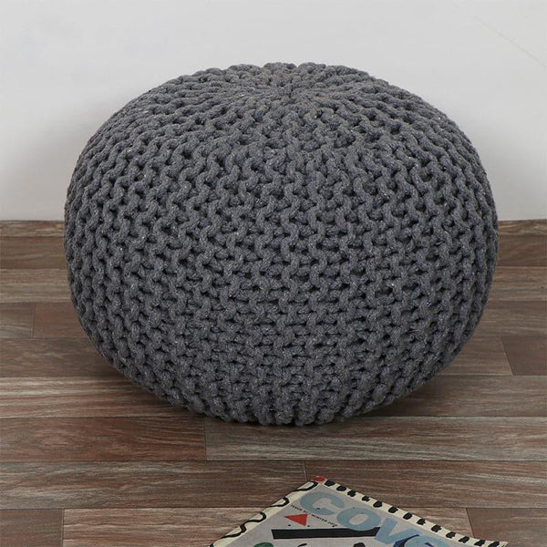 Buy Ottomans & Pouffe - Cuna Cotton Pouffe - Grey at Vaaree online