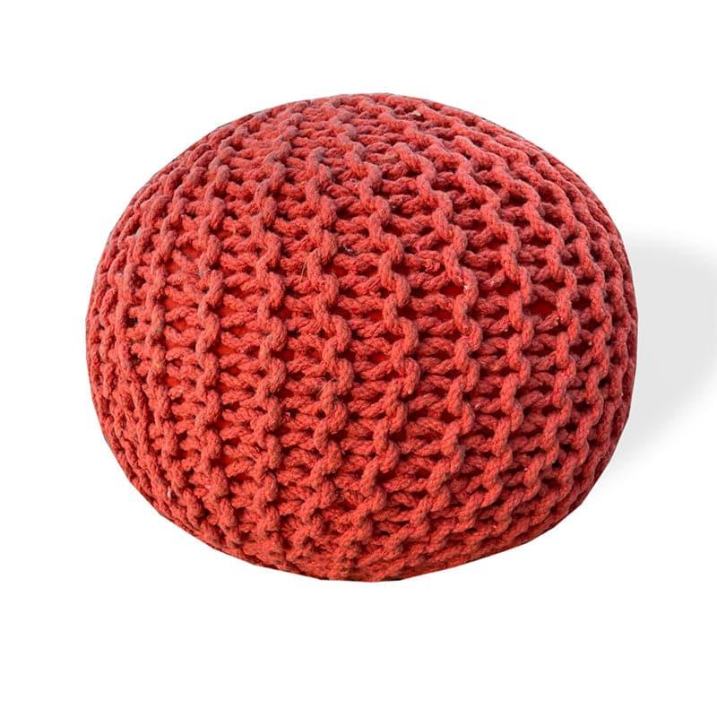 Buy Cuna Cotton Pouffe - Vermilion Ottomans & Pouffe from Vaaree