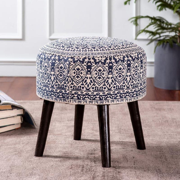 Buy Dona Cotton Ottoman - Blue Ottomans & Pouffe from Vaaree