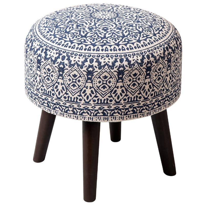 Buy Dona Cotton Ottoman - Blue Ottomans & Pouffe from Vaaree