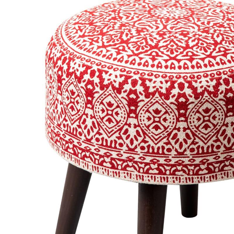 Ottomans & Pouffe - Dona Cotton Ottoman - Red