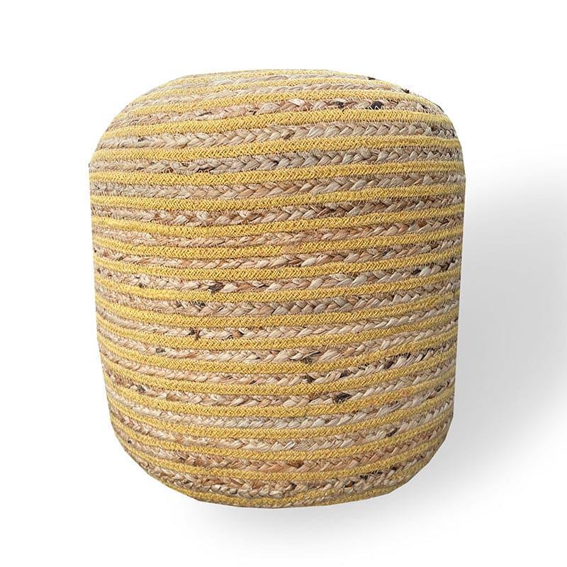 Buy Junis Striped Juco Ottoman - Beige Ottomans & Pouffe from Vaaree