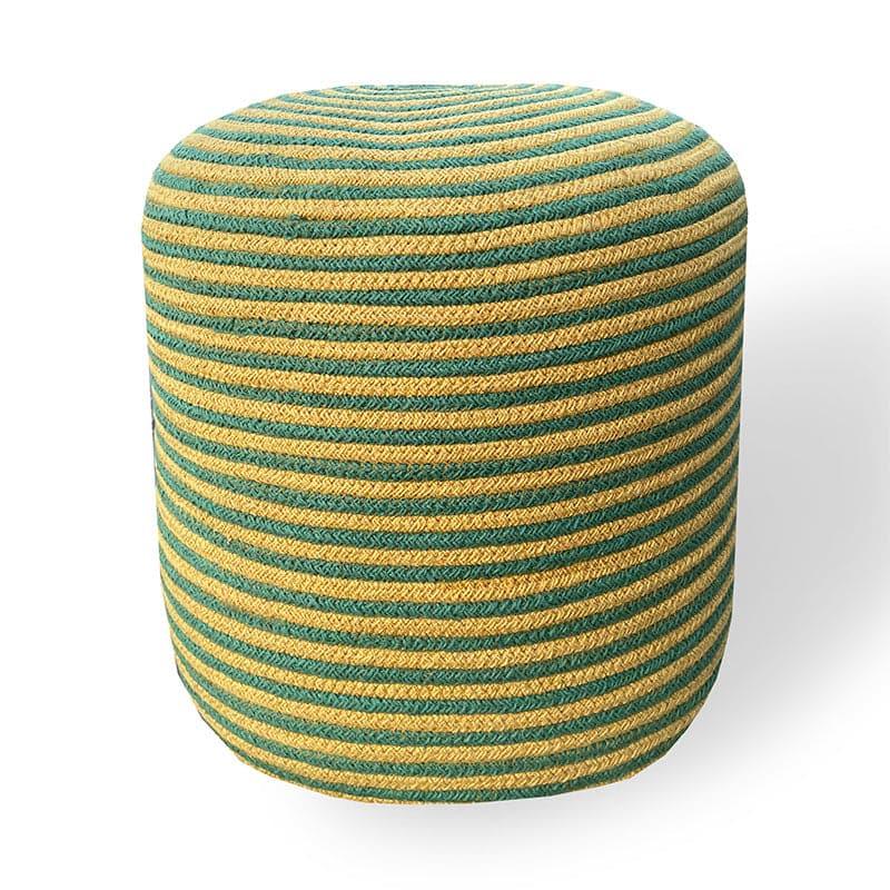 Buy Junis Striped Juco Ottoman - Yellow Ottomans & Pouffe from Vaaree