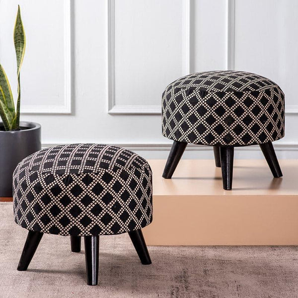 Buy Lazate Cotton Ottoman - Set Of Two Ottomans & Pouffe from Vaaree