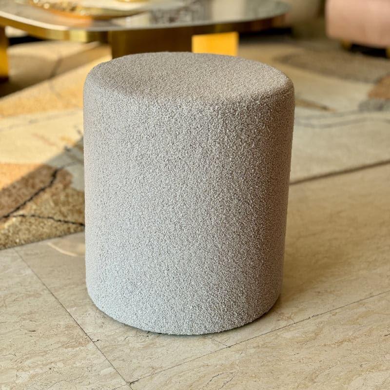 Buy Minerva Boucle Pouffe - Light Grey Ottomans & Pouffe from Vaaree