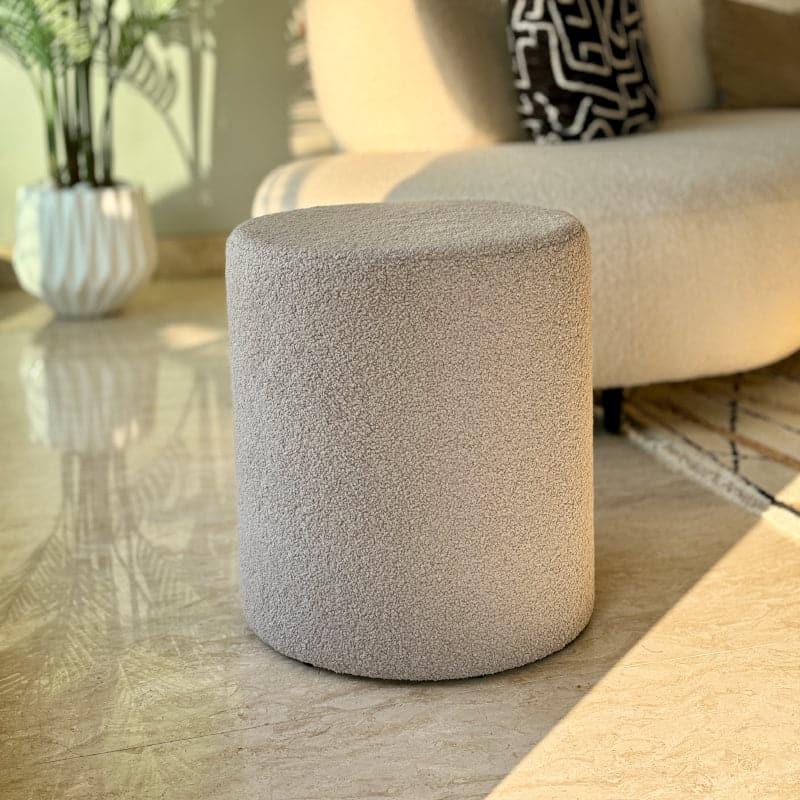 Buy Minerva Boucle Pouffe - Light Grey Ottomans & Pouffe from Vaaree