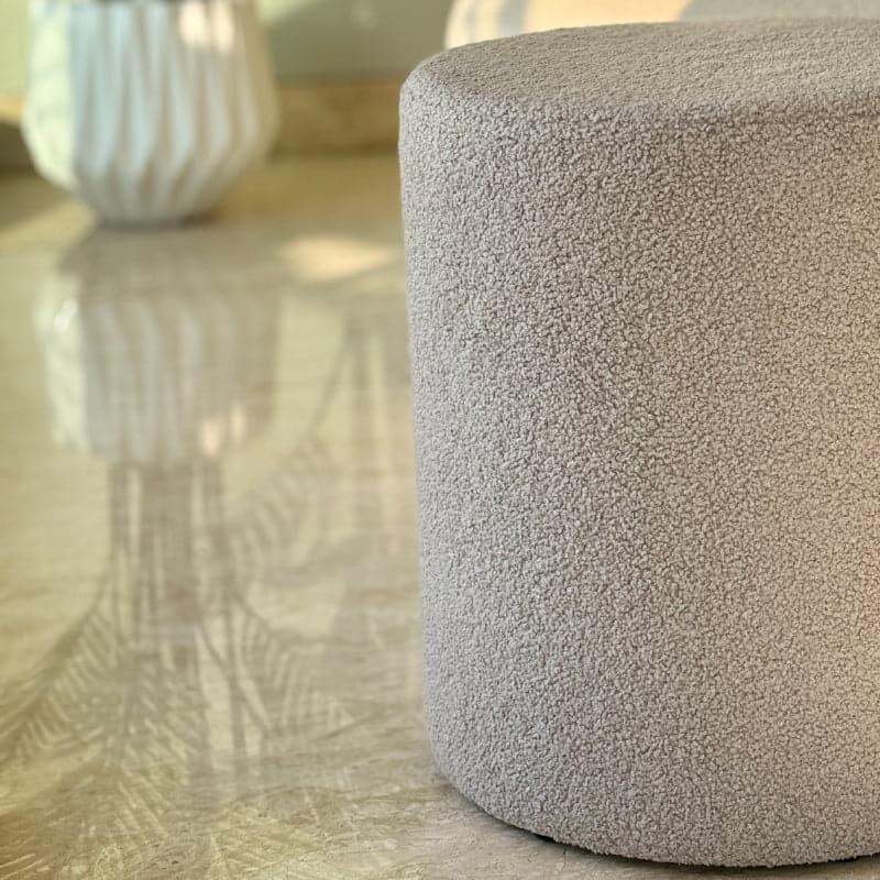 Buy Minerva Boucle Pouffe - Light Grey Ottomans & Pouffe from Vaaree