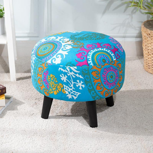 Buy Ottomans & Pouffe - Nyla Ethnic Round Cotton Ottoman at Vaaree online