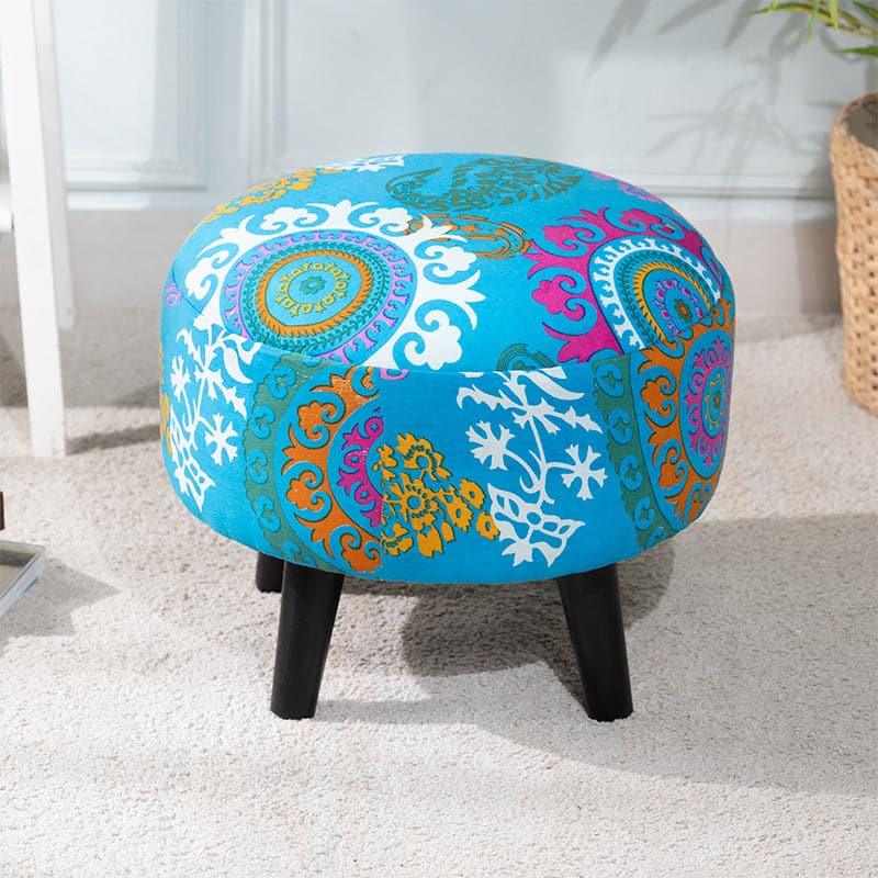 Buy Nyla Ethnic Round Cotton Ottoman Ottomans & Pouffe from Vaaree