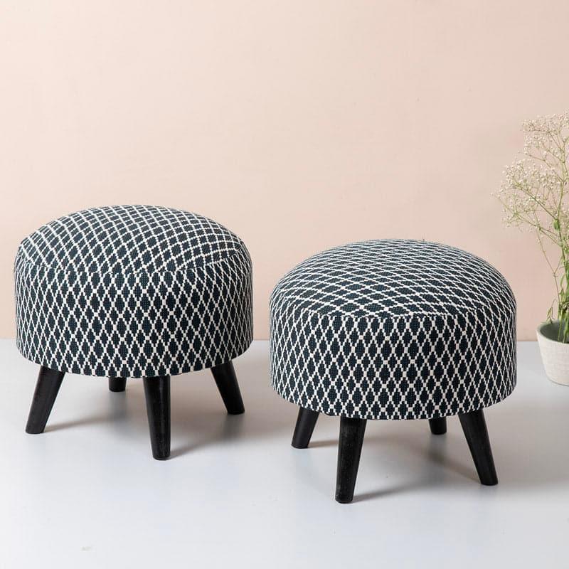 Buy Poshell Cotton Ottoman - Set Of Two Ottomans & Pouffe from Vaaree