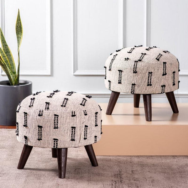 Buy Pratha Cotton Ottoman - Set Of Two Ottomans & Pouffe from Vaaree