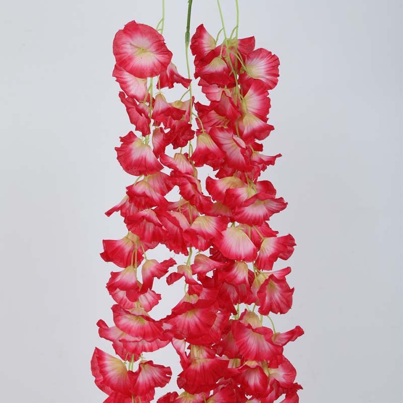 Buy Faux Lush Hanging Morning Glory Plant (Red) - 2.8 Feet Artificial Flowers from Vaaree