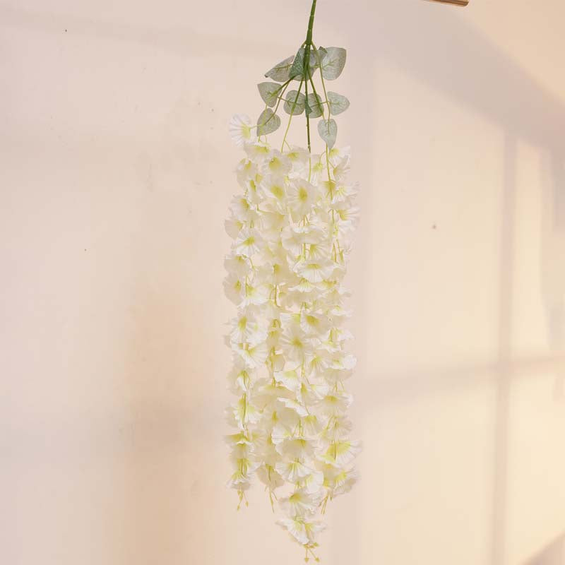 Buy Faux Lush Hanging Morning Glory Plant (White) - 2.8 Feet Artificial Flowers from Vaaree