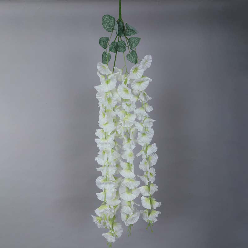 Buy Faux Lush Hanging Morning Glory Plant (White) - 2.8 Feet Artificial Flowers from Vaaree