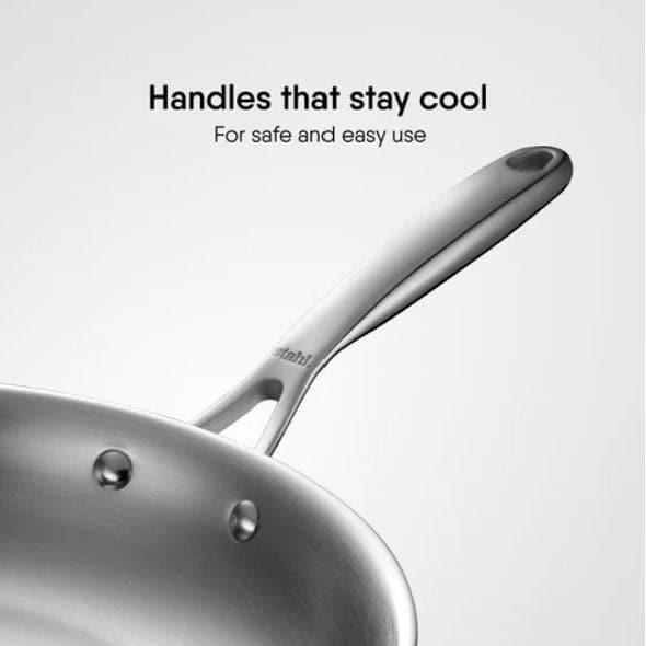 Frying Pan - Stahl Kitchen Induction Safe Frying Pan With Lid - 1300 ml/8 Inches