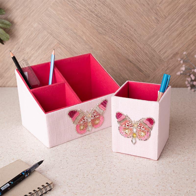 Buy Pen Stand - Flutter Friend Stationery Holder (Butterfly Collection) - Set Of Two at Vaaree online