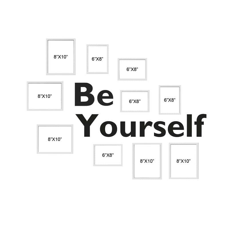 Buy Be Yourself Photo Frame Collage - Set Of Ten Photo Frames from Vaaree