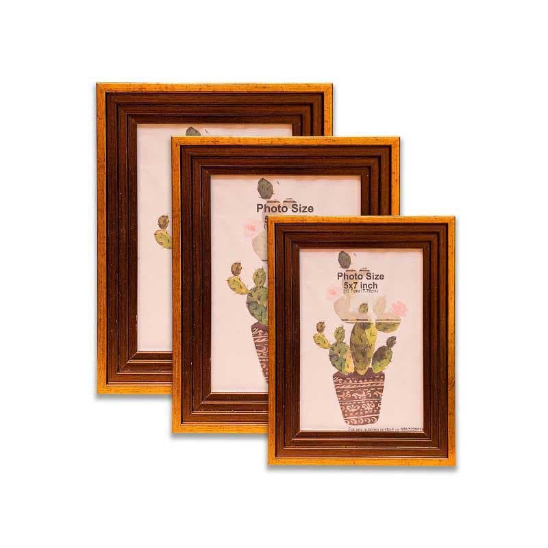 Buy Crafty Timber Tales Table Photo Frame - Set Of Three Photo Frames from Vaaree