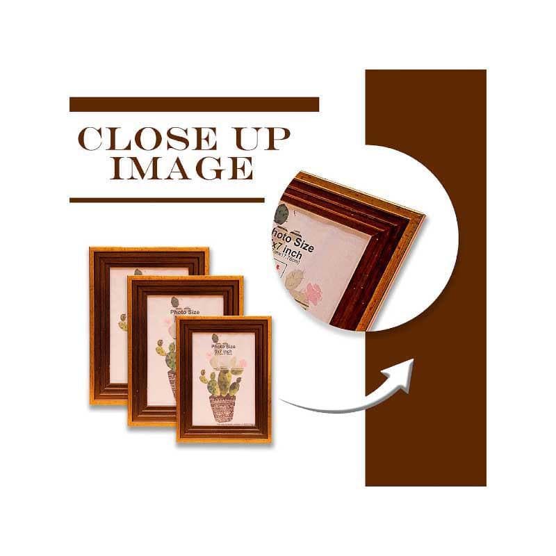 Buy Crafty Timber Tales Table Photo Frame - Set Of Three Photo Frames from Vaaree