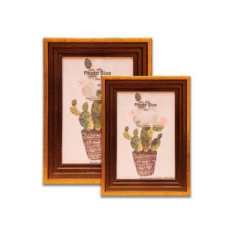 Buy Crafty Timber Tales Table Photo Frame - Set Of Two Photo Frames from Vaaree