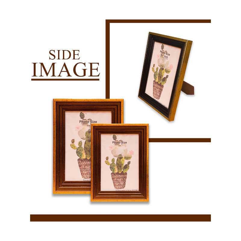 Buy Crafty Timber Tales Table Photo Frame - Set Of Two Photo Frames from Vaaree