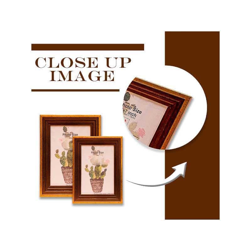 Buy Crafty Timber Tales Table Photo Frame - Set Of Two Photo Frames from Vaaree